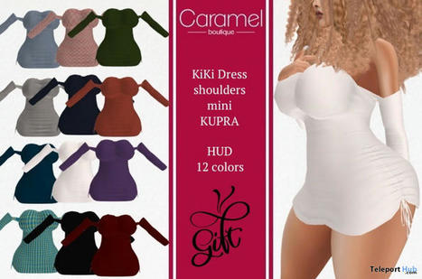 KiKi Shoulder Mini Dress For Kupra Body May 2022 Gift by Caramel Boutique | Teleport Hub - Second Life Freebies | Second Life Freebies | Scoop.it