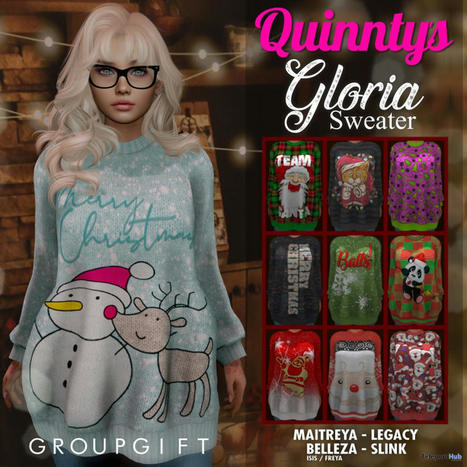 Gloria Sweater Fatpack December 2022 Group Gift by Quinnty&rsquo;s | Teleport Hub - Second Life Freebies | Second Life Freebies | Scoop.it