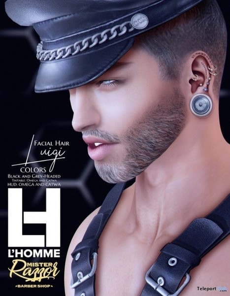 Luigi Facial Hair L'HOMME Magazine August 2018 Group Gift by Mister Razzor Barbershop | Teleport Hub - Second Life Freebies | Second Life Freebies | Scoop.it