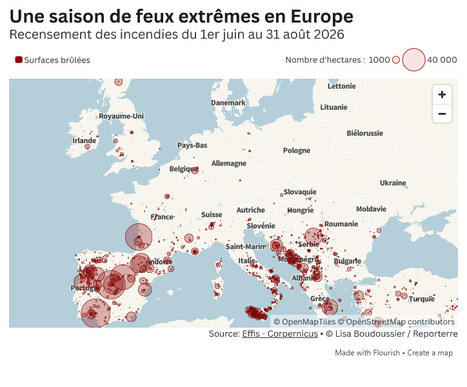 Incendies&nbsp;: la carte d&rsquo;un &eacute;t&eacute; hors normes en Europe | Toxique, soyons vigilant ! | Scoop.it