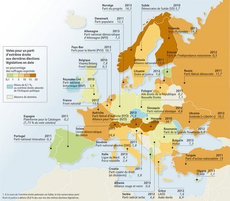Scores de l'extr&ecirc;me droite en Europe, par C&eacute;cile Marin (Le Monde diplomatique) | ACTUALIT&Eacute; | Scoop.it