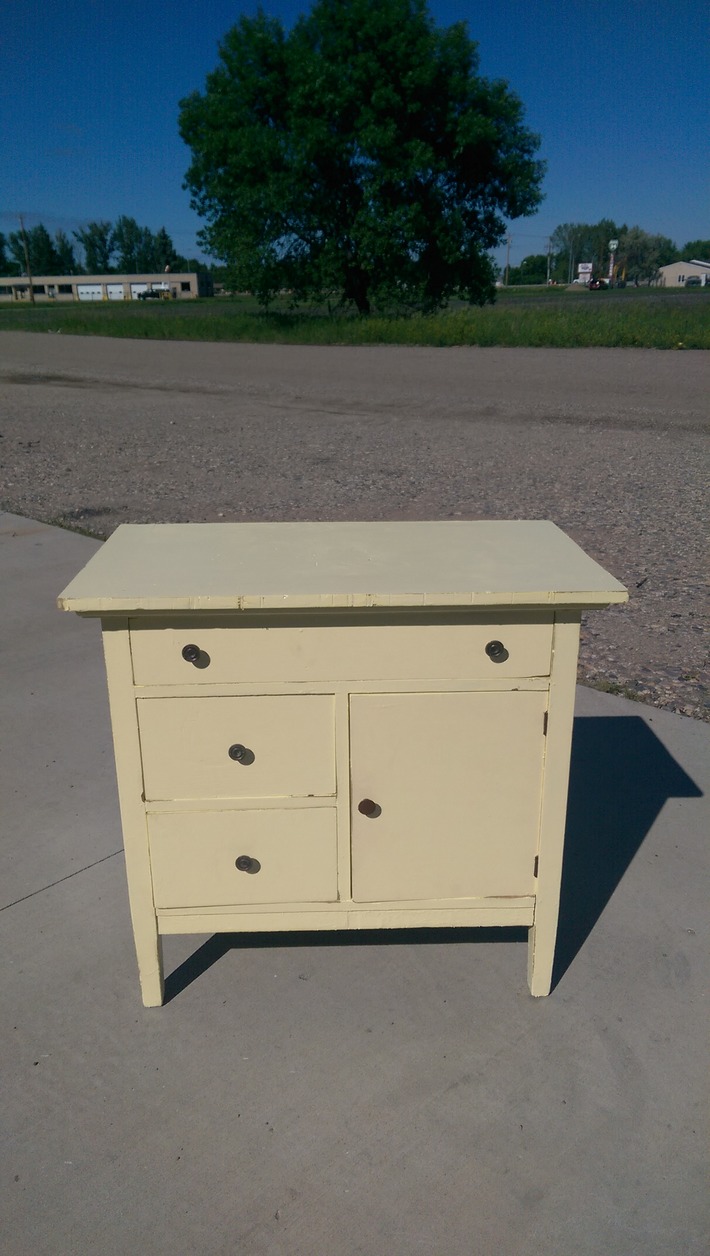 Vintage Country Shabby Prim Cabinet or Chest in Soft Creamy Butter Yellow | Antiques & Vintage Collectibles | Scoop.it