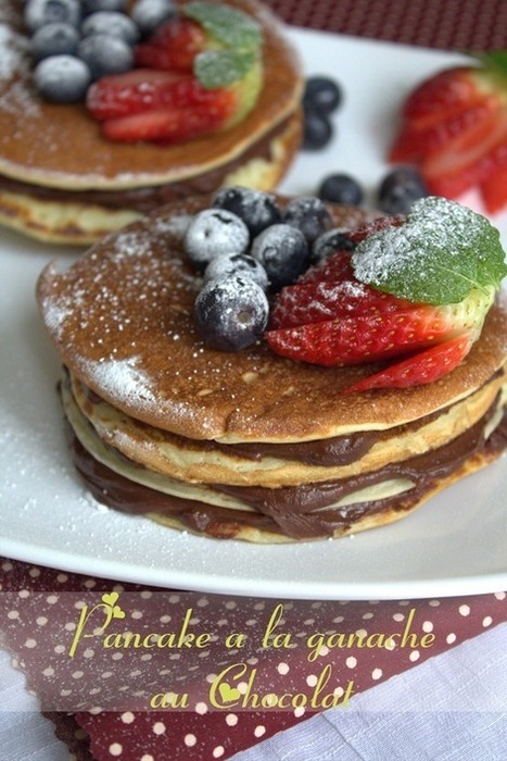 pancakes a la ganache au chocolat | recettes pour le dessert : gateaux, desserts et patisseries, boissons rafraichissantes ou boissons chaudes selon la saison | Scoop.it
