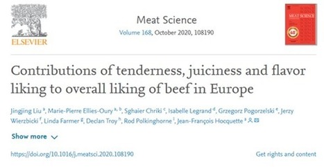 Tendreté, jutosité, flaveur: quelles contributions à l'appréciation globale de la viande de boeuf ? | Actualités de l'élevage | Scoop.it