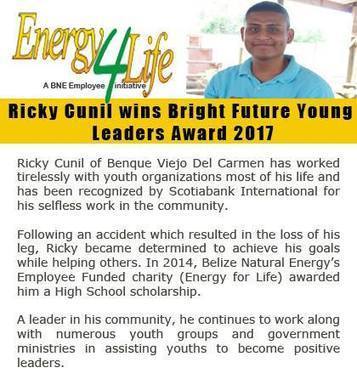 Ricky Cunil Wins Young Leaders Award | Cayo Scoop!  The Ecology of Cayo Culture | Scoop.it