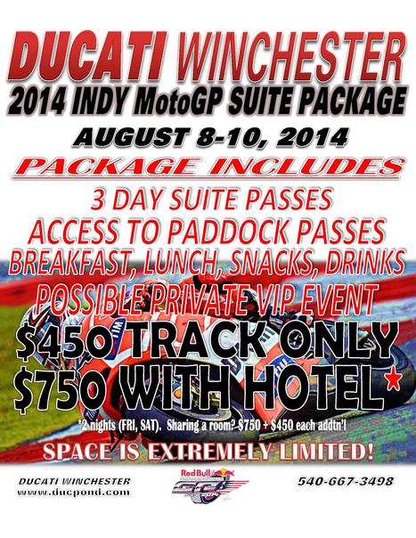 Ducati Winchester IndyGP Private Gasoline Alley Suite Offer | Desmopro News | Scoop.it