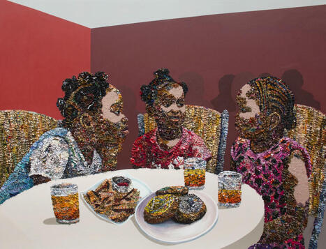 Marcellina Akpojotor amplifies family history in fabric-filled paintings of Nigerian domestic life | What's new in Fine Arts? | Scoop.it