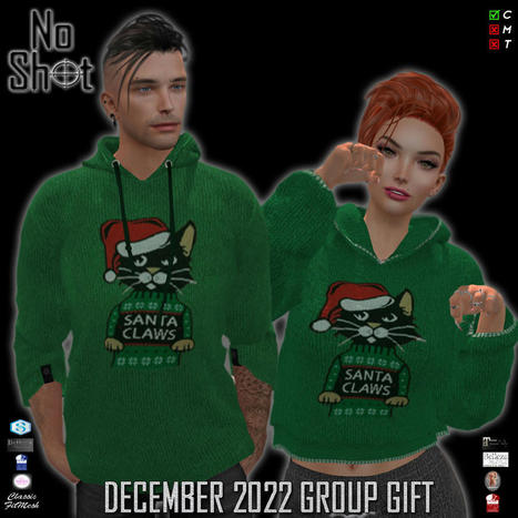 Santa Claws Hoodies Unisex December 2022 Group Gift by NoShot | Teleport Hub - Second Life Freebies | Second Life Freebies | Scoop.it