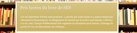 Prix lycéen du livre de SES - 2021/2022 | Veille Éducative - L'actualité de l'éducation en continu | Scoop.it