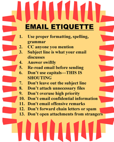 13 Tips for Email Etiquette via AskAtechTeacher | iGeneration - 21st Century Education (Pedagogy & Digital Innovation) | Scoop.it