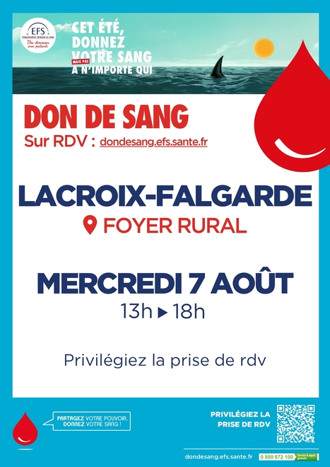 Collecte de sang le 7 août | Lacroix-Falgarde | Scoop.it