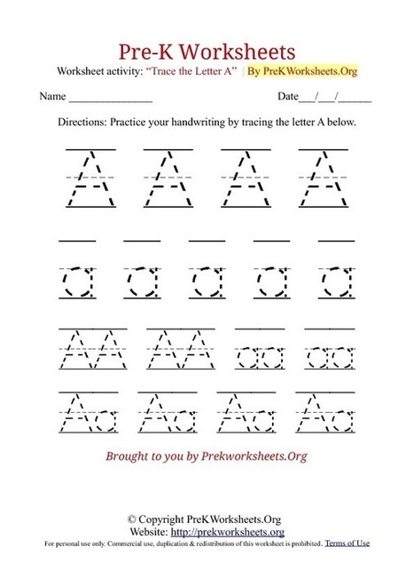 Pre-K Worksheets Alphabet Tracing | Pre K Works...