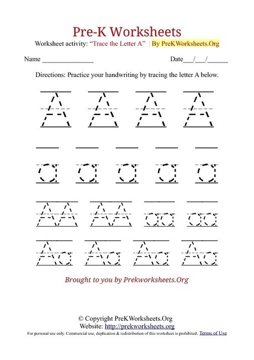 pre k worksheets alphabet tracing pre k works