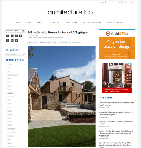 " A bioclimatic house in Auray / a.typique Patrice BIDEAU architecte" - architecture lab Canada | Architecture, maisons bois & bioclimatiques | Scoop.it