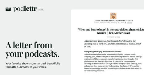 Podlettr—a letter from your #podcasts. | Digital Delights - Digital Tribes | Scoop.it