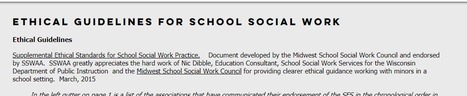 Ethical Guidelines for School Social Work (Collection) | School Social Work Rules, Regulations, Models and Standards | Scoop.it