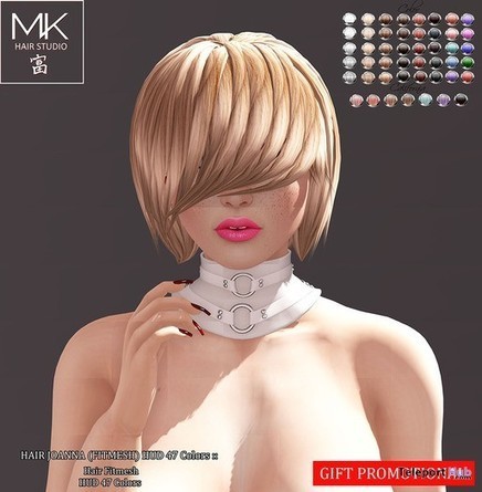 Joanna Hair 47 Colors Gift by MK Hair Studio | Teleport Hub - Second Life Freebies | Second Life Freebies | Scoop.it