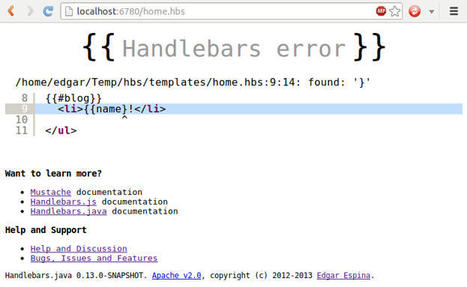 {{ Handlebars.java }} - Prototype your web sites with Handlebars.java! | Bonnes Pratiques Web & Cloud | Scoop.it