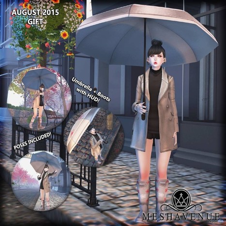 Umbrella and Rain Boots Rain or Shine Group Gift by Mesh Avenue | Teleport Hub - Second Life Freebies | Second Life Freebies | Scoop.it