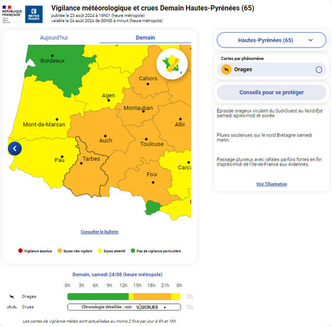 Vigilance orange pour orage sur les Hautes-Pyrénées le 24 août | Vallées d'Aure & Louron - Pyrénées | Scoop.it