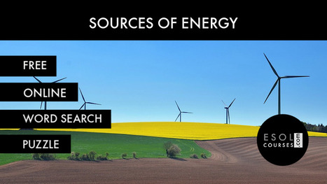 Sources of Energy - ESL Word Search Game | English Word Power | Scoop.it