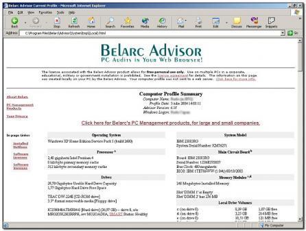 Belarc Advisor 8.2.1.0 | ICT Security-Sécurité PC et Internet | Scoop.it