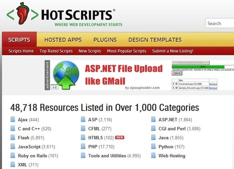 Hot Scripts - The net's largest PHP, CGI, Perl, JavaScript and ASP script collection and resource web portal. | Rapid eLearning | Scoop.it