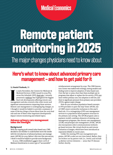 Remote patient monitoring: Updates on advanced primary care management for 2025 | Case Management in Health Care | Scoop.it