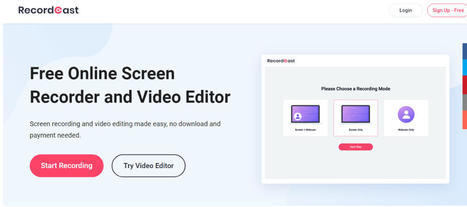 RecordCast - A tool to record your video screens in minutes | Tools design, social media Tools, aplicaciones varias | Scoop.it