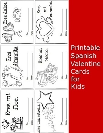 Printable Spanish Valentine Cards for Kids | Learn Spanish | Scoop.it