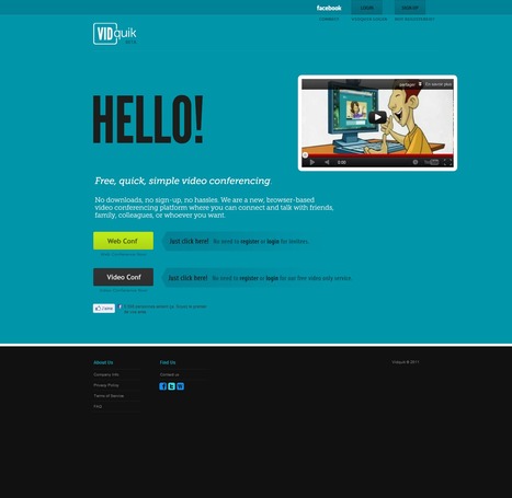 Utile : VIDquik : Free, quick simple video conferencing | R&eacute;seaux et m&eacute;dias sociaux, veille, technique et outils | Scoop.it