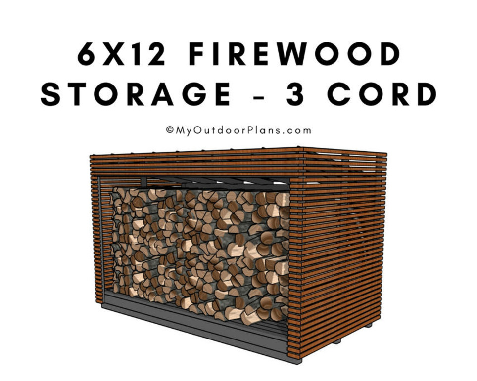 6x12 Modern Firewood Shed Plans - 3 Cord | Garden Plans | Scoop.it