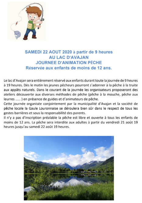 Louron : journée pêche pour les enfants au lac d'Avajan le 22 août | Vallées d'Aure & Louron - Pyrénées | Scoop.it