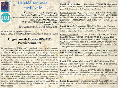 Séminaire « Méditerranée médiévale ». Séance du 3 février 2025 | - Lettre d'information Orient & Méditerranée - | Scoop.it