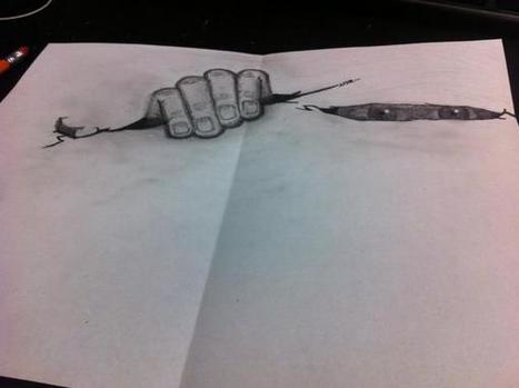 3D Art ! on Twitter: "Anamorphic fingers eyes drawing http://t.co/Vs6j5pDPA2" | Optical Illusions | Scoop.it