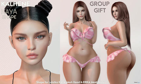 Shape For Lelutka Kaya Mesh Head & Erika Body January 2022 Group Gift by Kalhene | Teleport Hub - Second Life Freebies | Second Life Freebies | Scoop.it