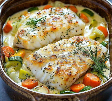 Recette de Cabillaud Rôti aux Légumes et Sauce Crémeuse au Four simple | Hobby, LifeStyle and much more... (multilingual: EN, FR, DE) | Scoop.it