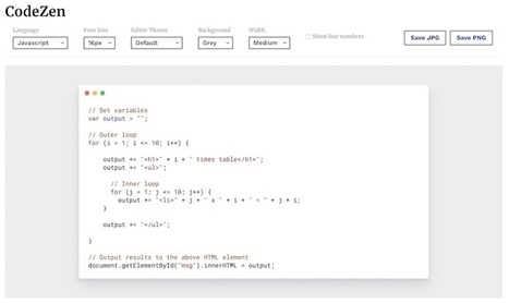 CodeZen, para generar imágenes elegantes con las que compartir nuestro código | tecno4 | Scoop.it