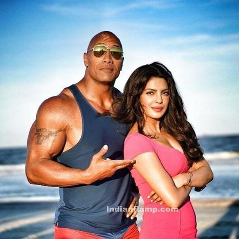 Priyanka Chopra with Dwayne Johnson at the sets of Baywatch, Actress, Bollywood, Hollywood, Indian Fashion | Indian Fashion Updates | Scoop.it
