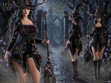 Belladonna Witch Halloween 2026 Group Gift by Le&rsquo;La | Teleport Hub - Second Life Freebies | Second Life Freebies | Scoop.it