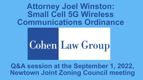 Cohen Law Group Expert Advises JZC on 5G Small Cell Antenna Ordinance | Newtown News of Interest | Scoop.it