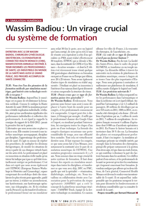 Le Dr Wassim Badiou dans le Guide TLM Digital Santé, 2016 : La simulation numérique, un virage crucial du système de formation | E-sante, web 2.0, 3.0, M-sante, télémedecine, serious games | Scoop.it