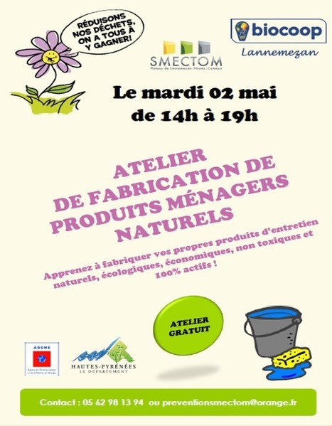 Apprenez à fabriquer vos produits ménagers naturels à Lannemezan le 2 mai | Vallées d'Aure & Louron - Pyrénées | Scoop.it