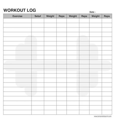 Workout Log Book Sheet Excel Example Spread