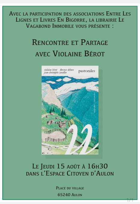 Rencontre avec Violaine B&eacute;rot le 15 ao&ucirc;t &agrave; Aulon | Vall&eacute;es d'Aure & Louron - Pyr&eacute;n&eacute;es | Scoop.it