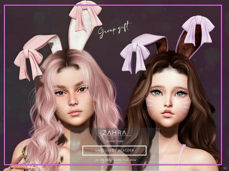 Bunny Ears November 2021 Group Gift by ZAHRA | Teleport Hub - Second Life Freebies | Second Life Freebies | Scoop.it