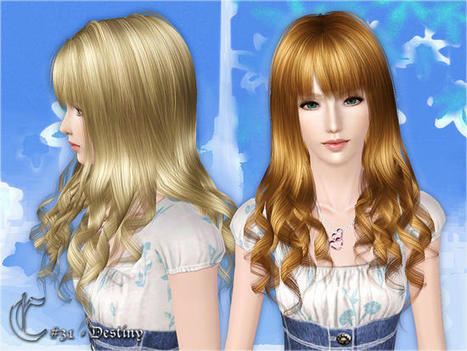 Cazy's Destiny Hairstyle Adult : Gratuit sur TSR pendant 24h | Les Sims | Scoop.it