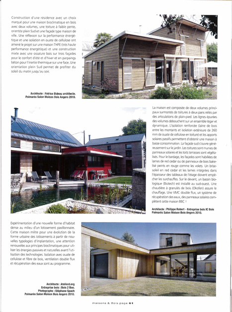 Magazine MAISONS & BOIS INTERNATIONAL N°98 : 16 maisons à hautes qualité environnementale… | Architecture, maisons bois & bioclimatiques | Scoop.it