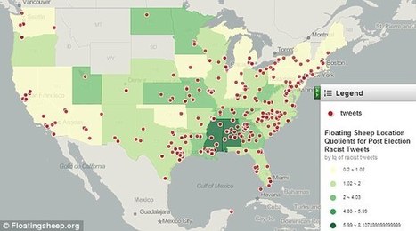 Map of Racists Tweets following Obama's re-election | Random Stuff and Current Events | Scoop.it