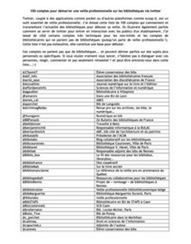 100 comptes twitter à suivre pour organiser sa veille professionnelle sur les bibliothèques ; 2ème édition revue et augmentée | -thécaires... | Avenir des Bibliothèques | Outils de Veille & de Curation | Scoop.it